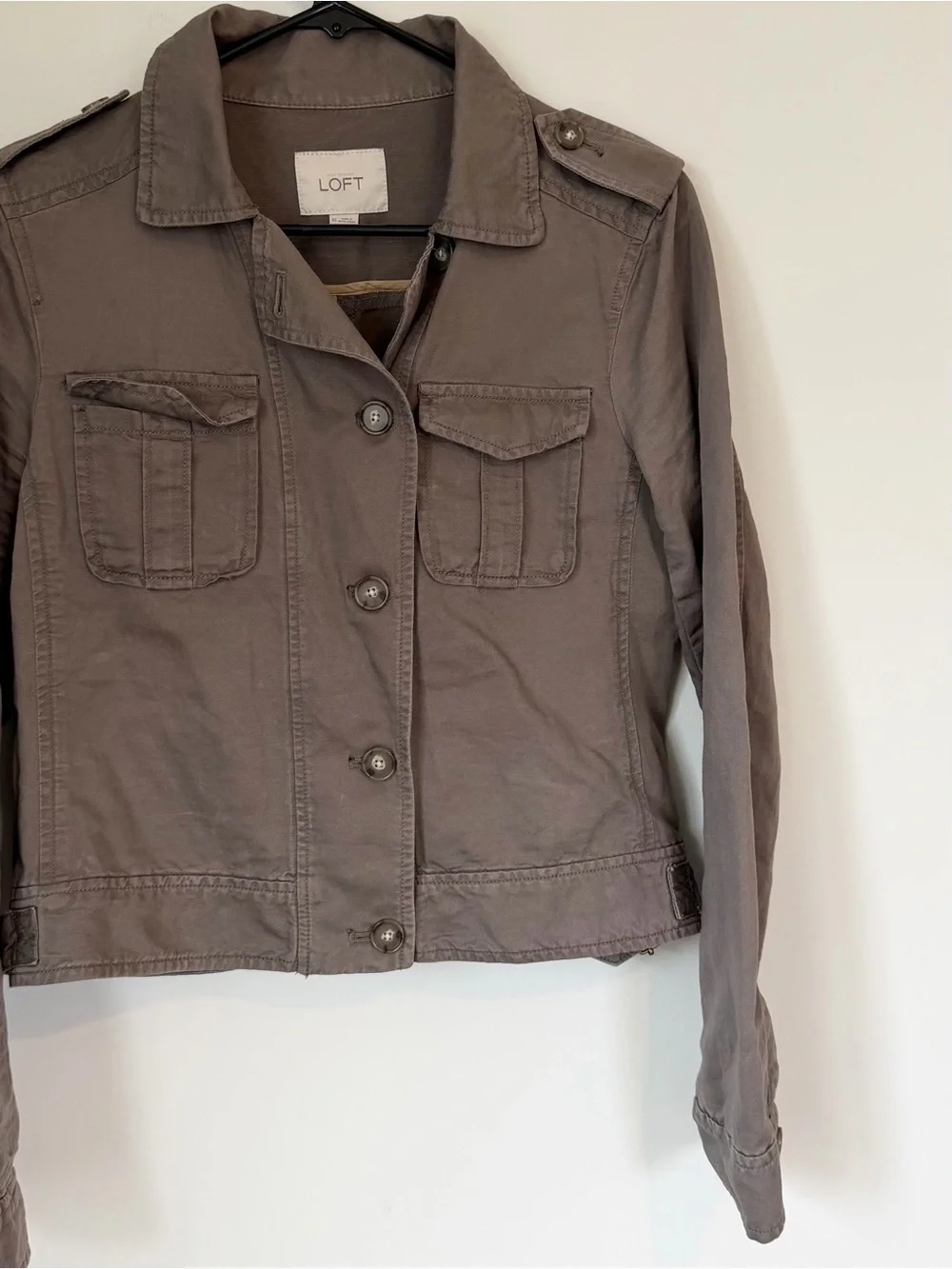 LOFT Women’s Utility Jacket in Taupe - Size: Extra Small